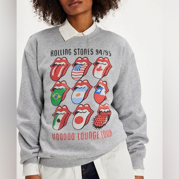 Junk Food Clothing Tops - NWT JUNK FOOD ROLLING STONES SWEATSHIRT VOODOO LOUNGE TOUR SMALL